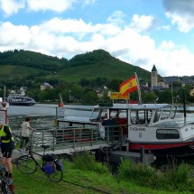 Bicycle ferry on river Mosel